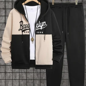 2-piece men's autumn/winter printed set