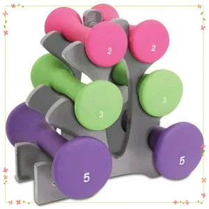 20 lb Hourglass Neoprene Dumbbell Set A-Frame,