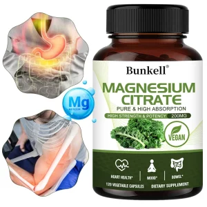 Magnesium Supplement 200mg, Supports Heart, Mood, and Gut Health