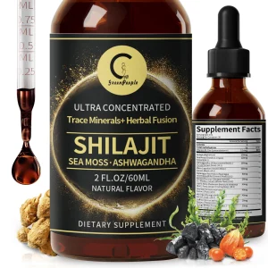 Shilajit Liquid Drops with Sea Moss, Ashwagandha, Maca,