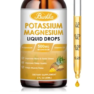 60ML Potassium Magnesium Drops with Calcium,Vitamin D3,Zinc,