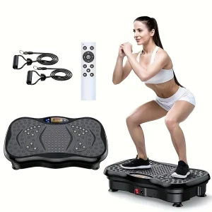 Exercise Machine with Resistance Bands Compact Vibration Platform