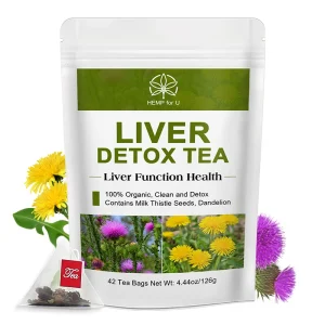 100% Liver Detox Drink Contains Natural Plants Milk Thistle and Dandelion Support